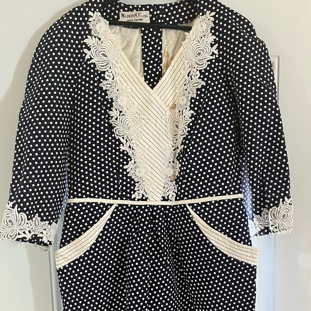Italian Vintage Polka Dot Midi Dress